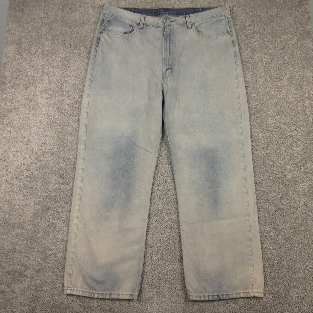 Levis Jeans Mens 38x30 Blue 565 Loose Straight Baggy Faded Washed Out Denim Pant